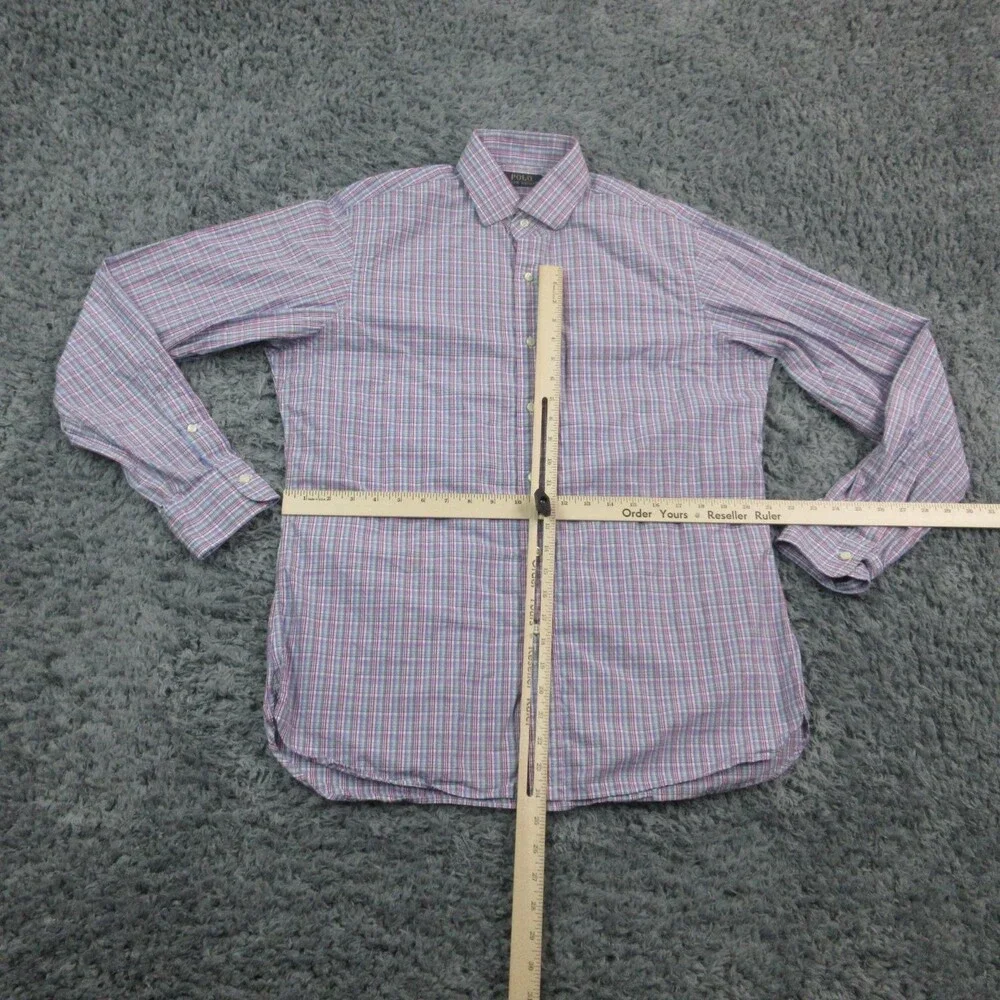 Polo Ralph Lauren Shirt Mens Large 16 Plaid Button Down Classic Dress Shirt